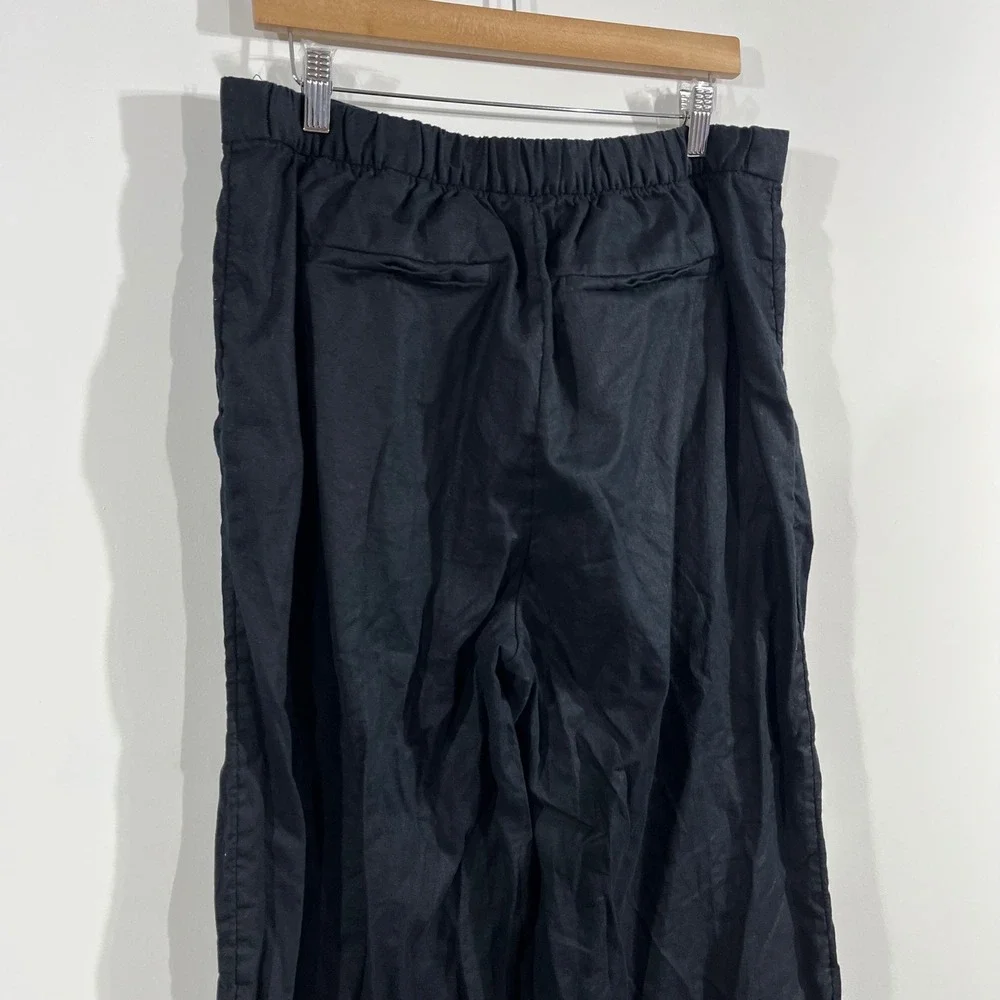 Banana Republic Euro Summer Fisherman Wide Leg Pants Linen Blend Womens Large